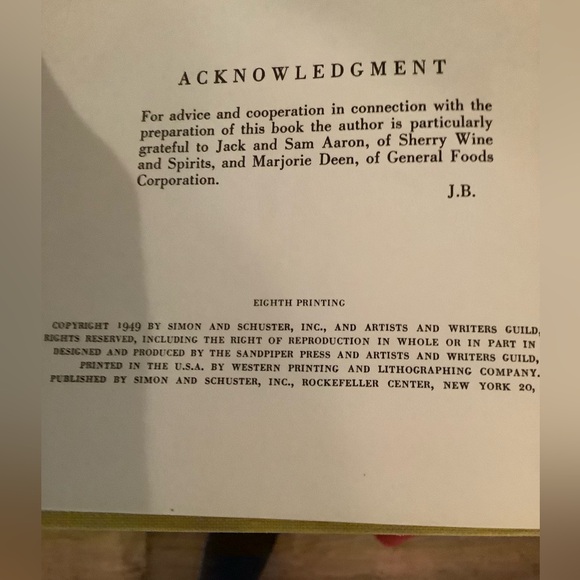 This is a Vintage James Beard Cookbook from 1949& was given to me in 1967. - Picture 4 of 4